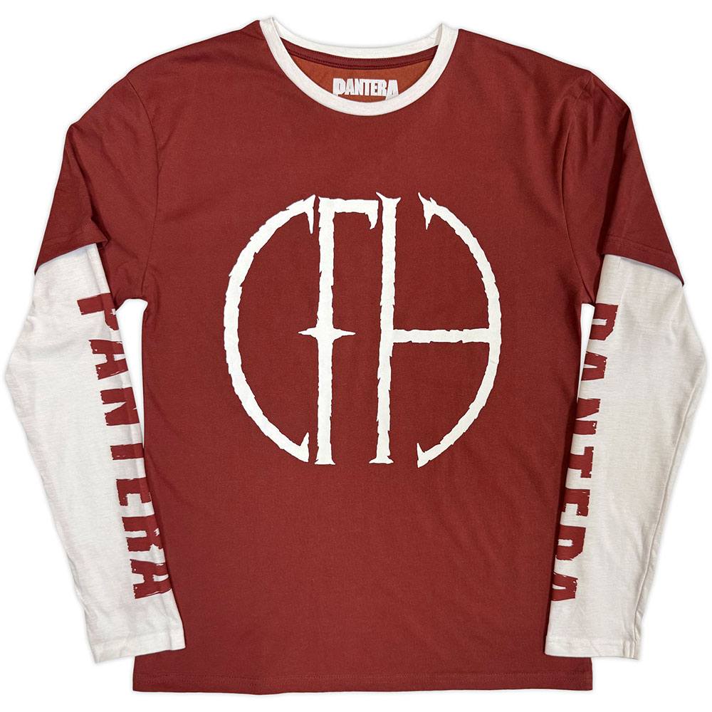 Pantera - Frayed Logo Longsleeve shirt - Rood/Wit